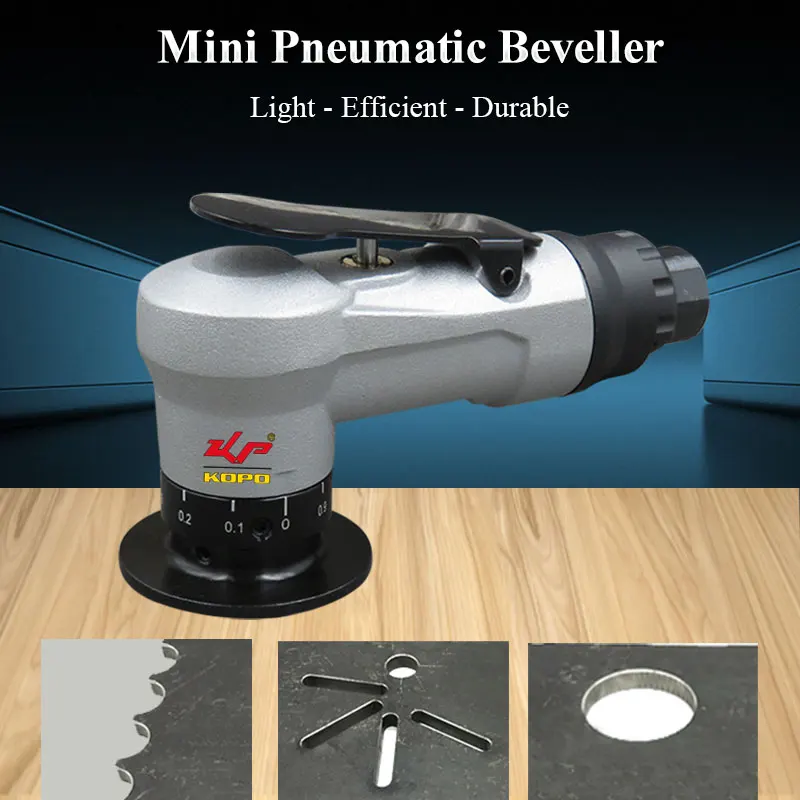 KOPO Mini Pneumatic Beveller Air Chamfering Machine Portable Metal Wood Acrylic Beveling Tool Edge Deburring Trimming Kit