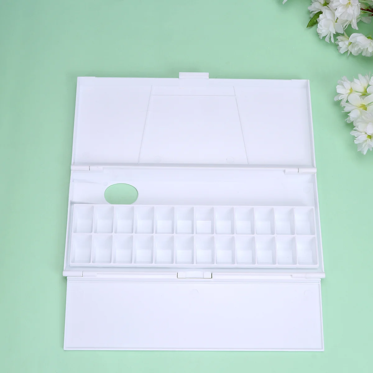 

Large Capacity Color Mixing Box for Acrylic Watercolor Painting Compact Lightweight Art Paint Box with Cover Easy Clean