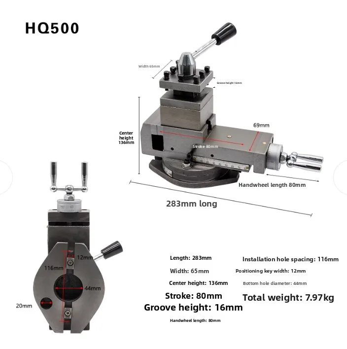 HQ400 HQ500 Mini Lathe Accessories Metal Lathe Tool Post Tool Assembly