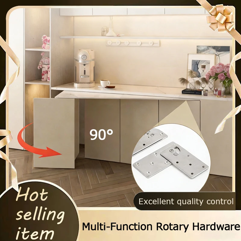 90 Degree Left Right Rotating Table Hardware Multifunctional Foldable Desk Connector For Home Office Use Push Pull Function