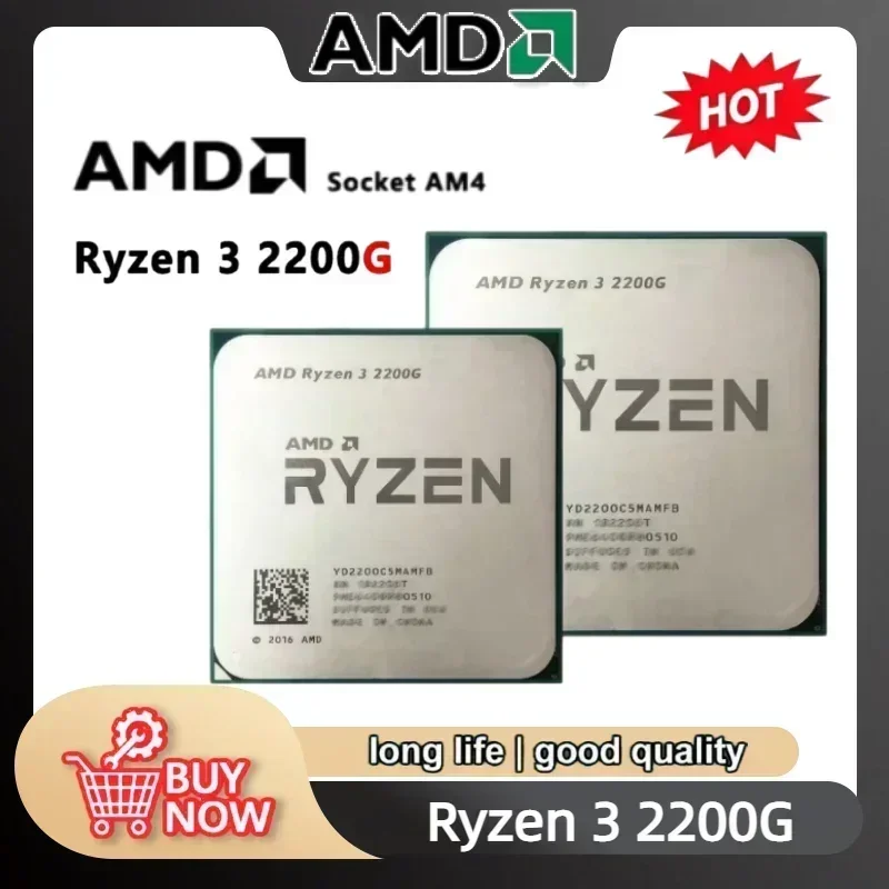 AMD Ryzen3 2200G Desktop NEW CPU Quad-Core 4 Thread 3.5GHz 14nm Zen AM4 Socket YD2200C5M4MFB In Stock
