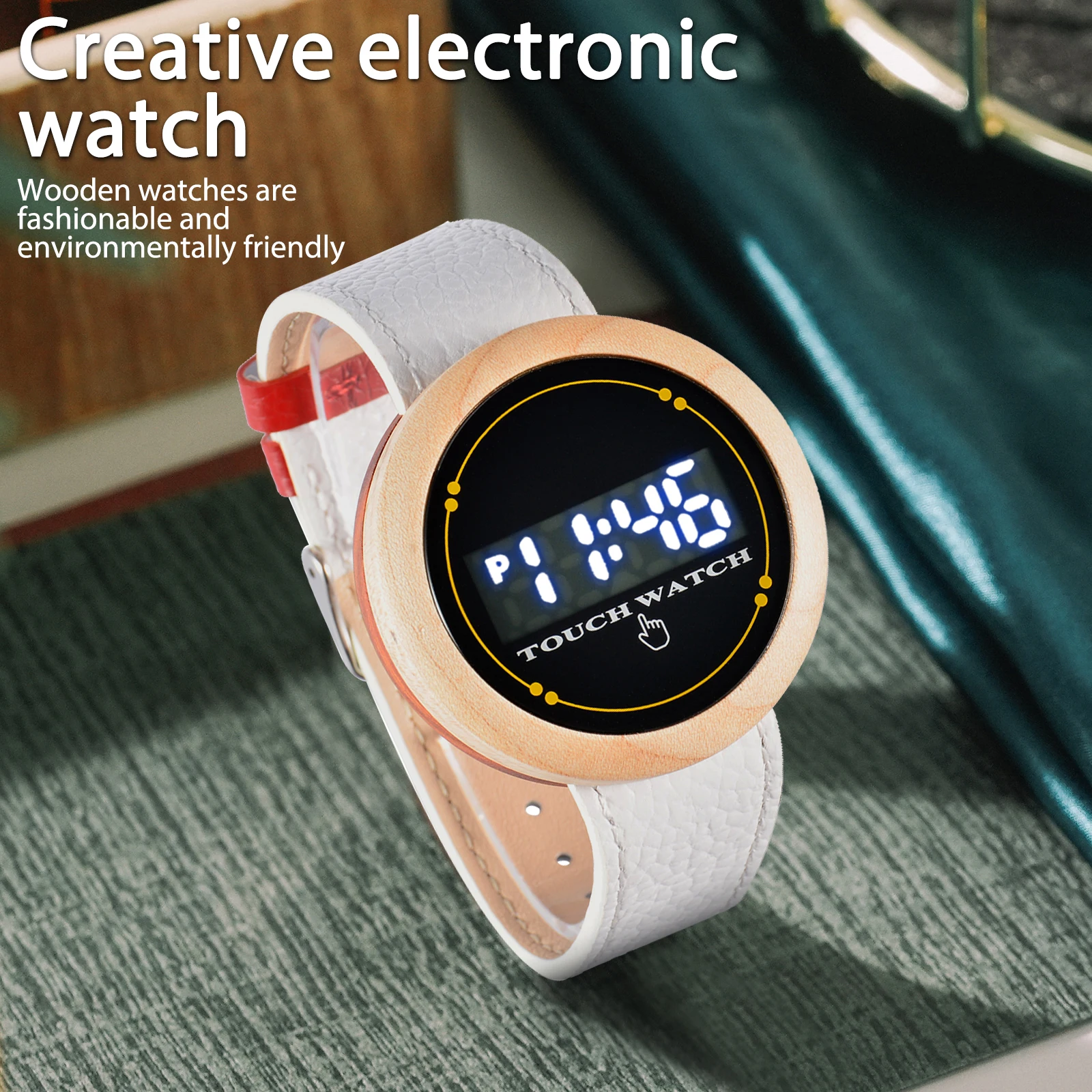 KityKiss coppia in legno naturale orologio movimento elettronico display a LED tempo uomini e donne orologio moda matrimonio sorella fratello regalo