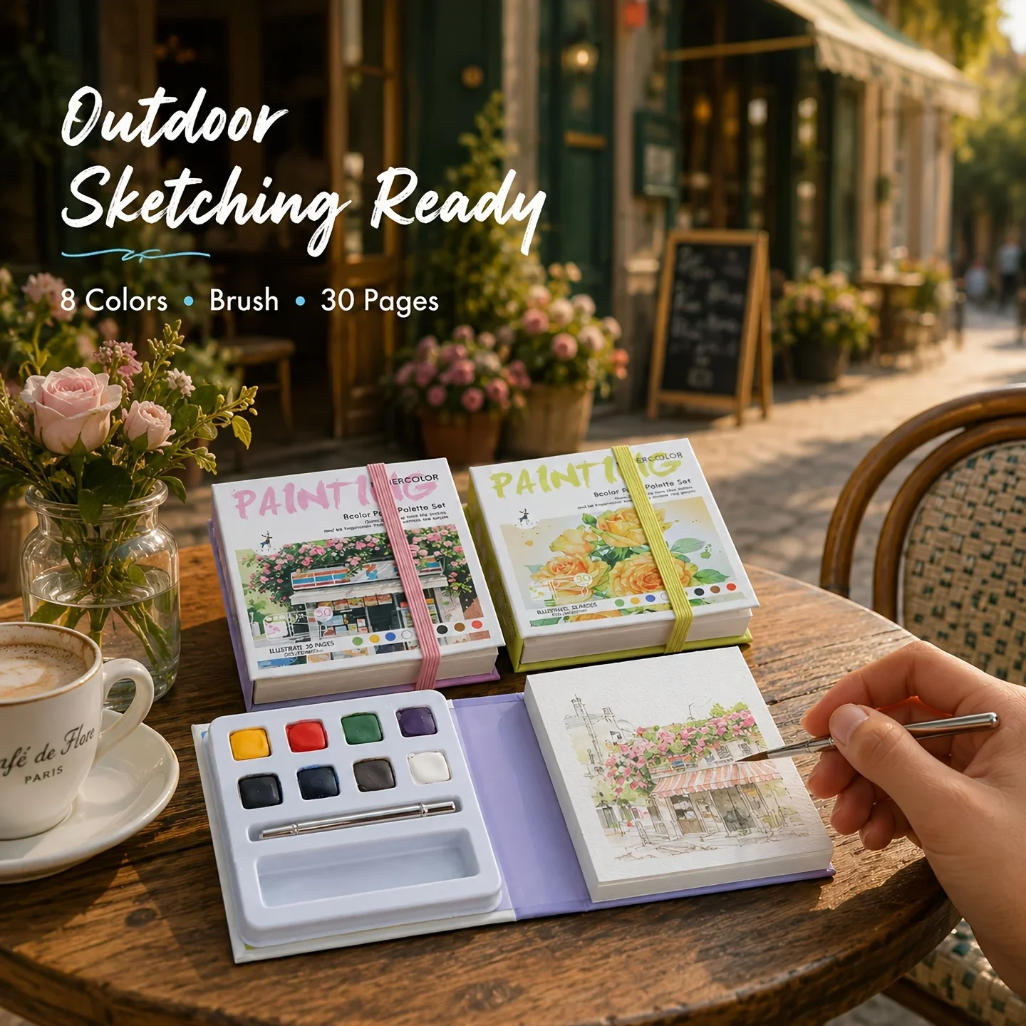 Adult Watercolor Sketchbook Pocket-Sized Coloring Book with Pocket-Friendly Binding Suitable for Professional Artists Hobbyists