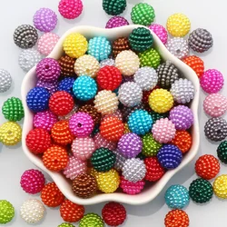 50pcs/lot 10mm Mixed Color Bayberry Acrylic Beads Round Loose Beads For Craft Making DIY Garment Clothing Needlework Supplies