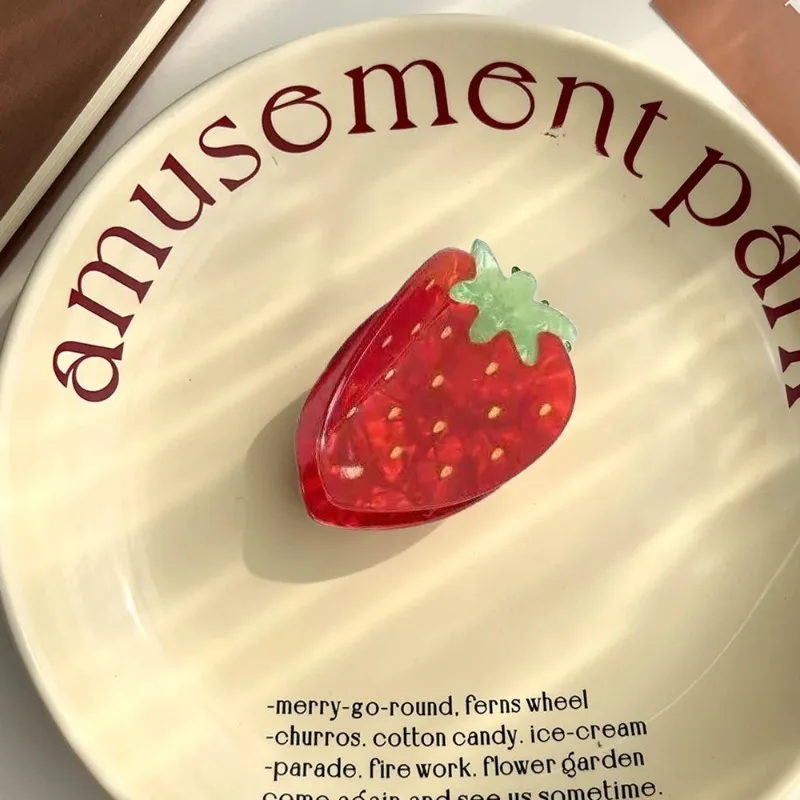 

Милые фруктовые серии, коготь для волос, вкусная клубника, экологически чистые заколки для волос, аксессуары для волос с героями мультфильмов для женщин и девочек