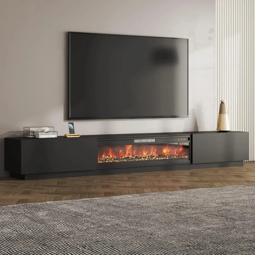 109 Inch Electric Fireplace TV Stand for 100+ Inch TV, Extra Wide Fireplace Entertainment Center with 46