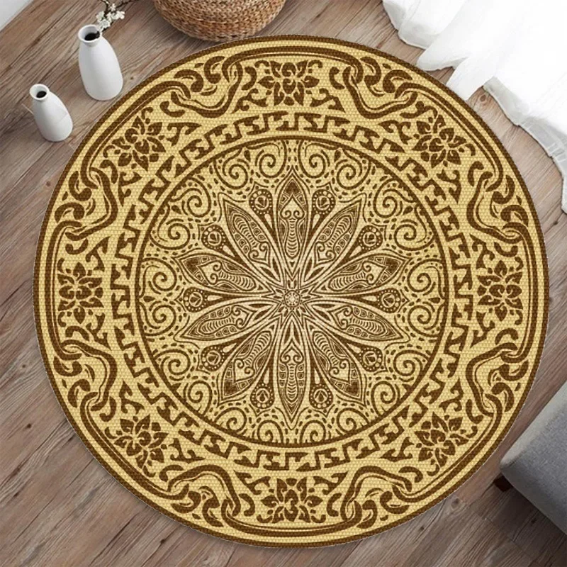 Moroccan Style Living Room Decoration Round Carpet Bohemian Carpet Large Area Rugs for Bedroom Home Rocking Chair Floor Mat