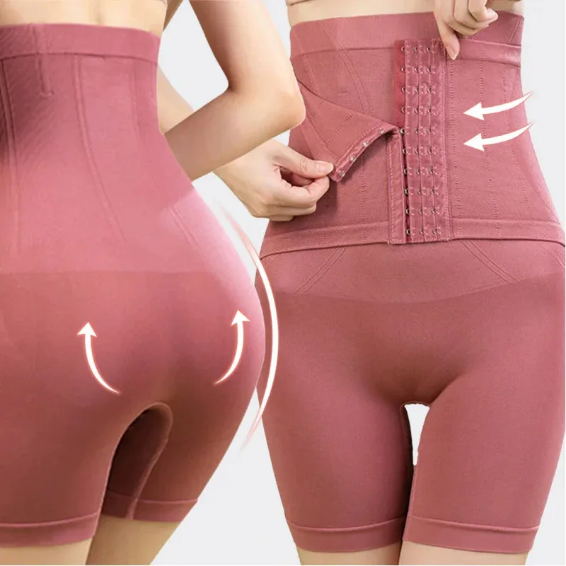 1 Stück Hochgeschnittene Taillenformende Unterwäsche für Damen, Bauchkontrolle, Po-Lifting-Shorts, Formende Unterwäsche mit Knopfleiste