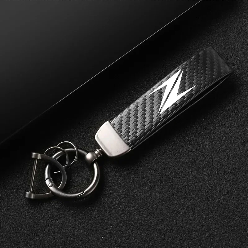 1PCS Leather Carbon Fiber Motorcycle Key Chains KeyChain For KAWASAKI Z400 Z900 Z800 Z750 Z650 Z1000SX ZX10R ZX6R Motorcycle