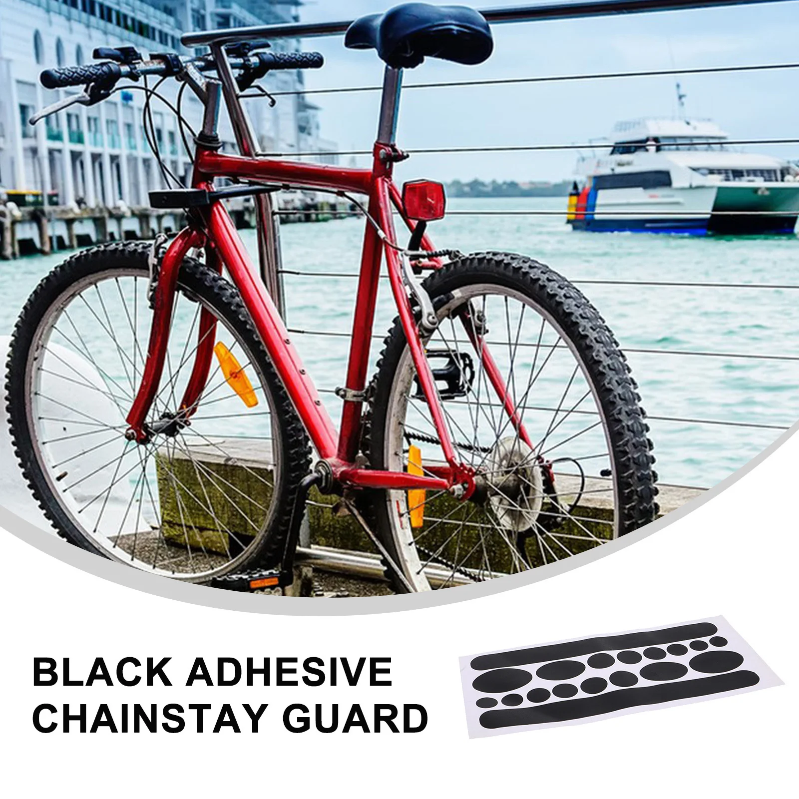 

Bike Chainstay Film Protectors Black Adhesive Frame Guard Waterproof Durable for All Types of Bicycles Chainstay Protector Film