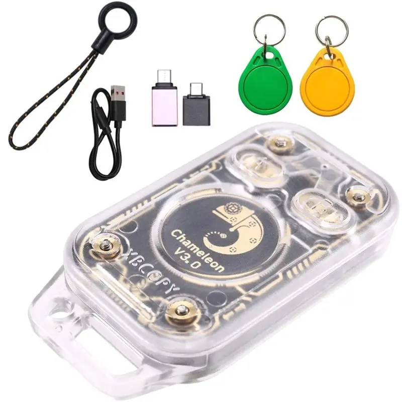 Chameleon V3.0 RFID Smart Chip Reader+ 2XUID Keychain ID IC 125K 13.56M Tag Copyer Reader Writer Smart Card Emulator