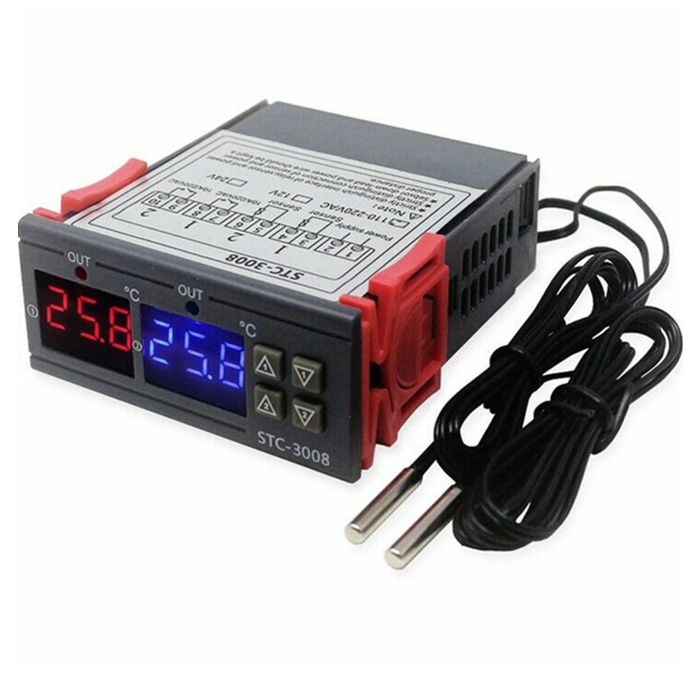 STC-1000 STC-3008 STC-3028 LED Digital Temperature Controller Thermostat Thermoregulator Incubator Relay Hygrometer 12V 24V 220V