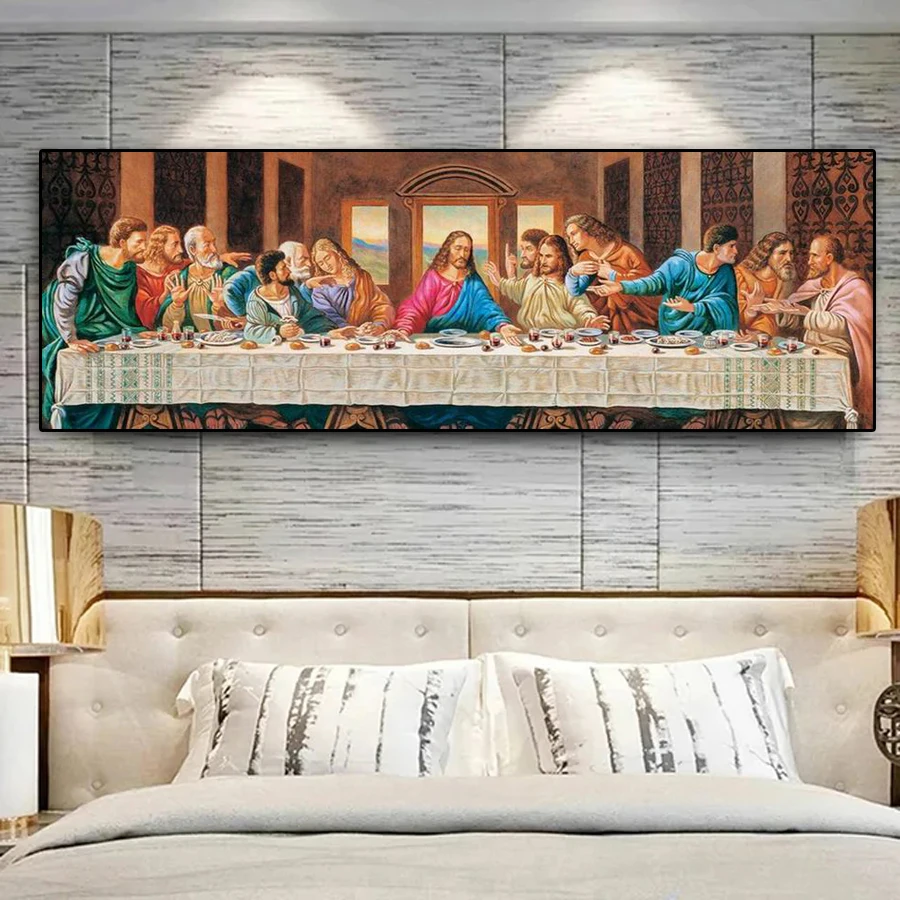 

Fullcang Large Size Diamond Painting The Last Supper Diy Full Mosaic Cross Stitch Kits Rhinestone Embroidery Religious Picture