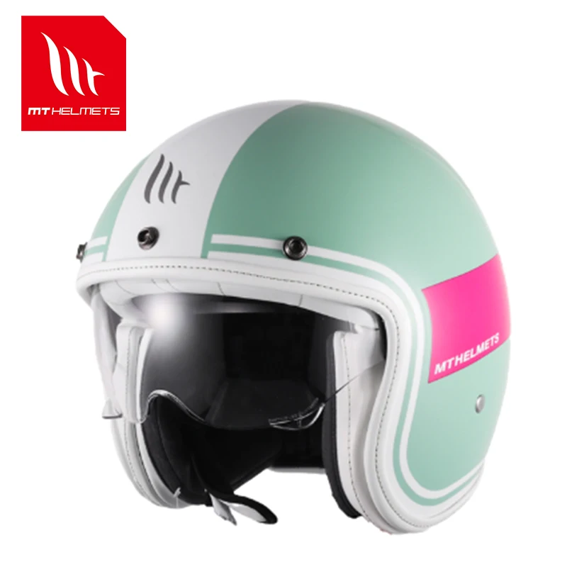 

Мотоциклетные шлемы 3/4 с открытым лицом Mt шлем Ретро Испания Le Mans 2 Sv Быстросъемный ABS