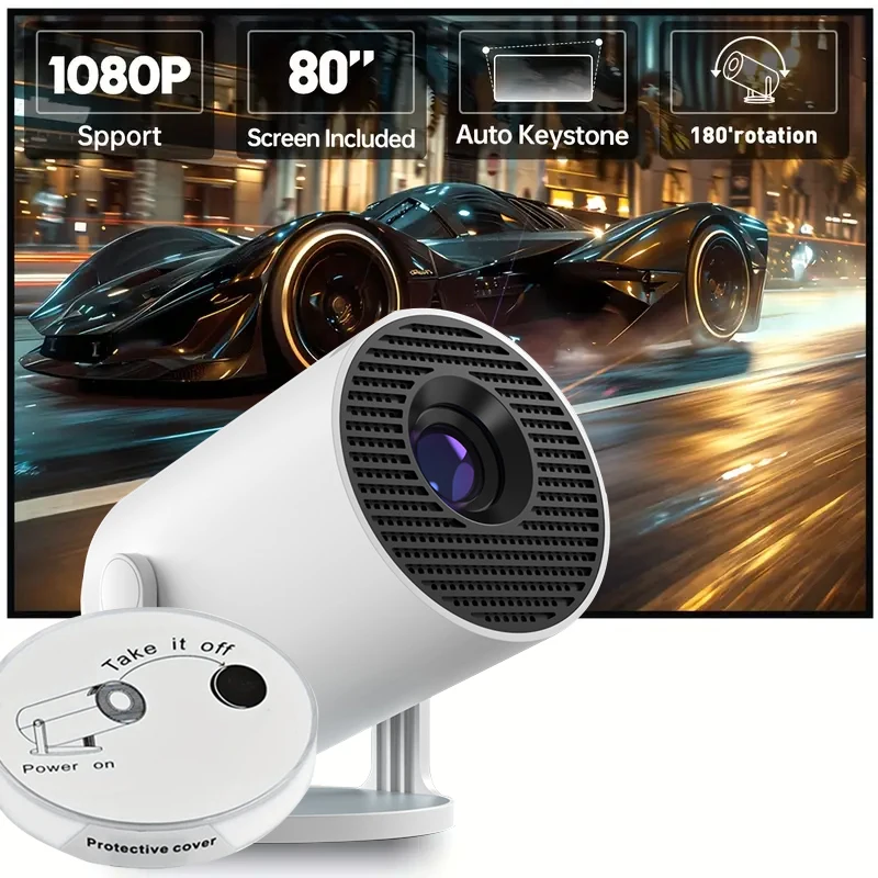 

HY300PRO+ Smart Mini Projector with Android 11.0,Auto Keystone Ceiling Mount, Throw Portable Movie Projector,Glow Party Supplies