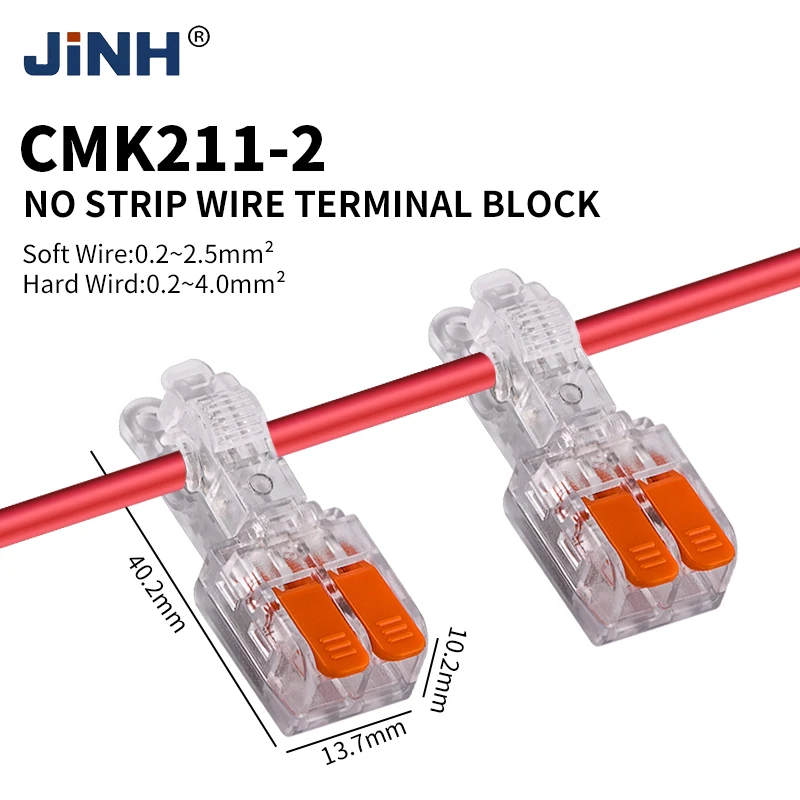 JINH Multi Input Output 20Pcs CMK212 Cable Connectors Stripping Free Low Voltage 250V 24A Insulation Disconnect Terminals