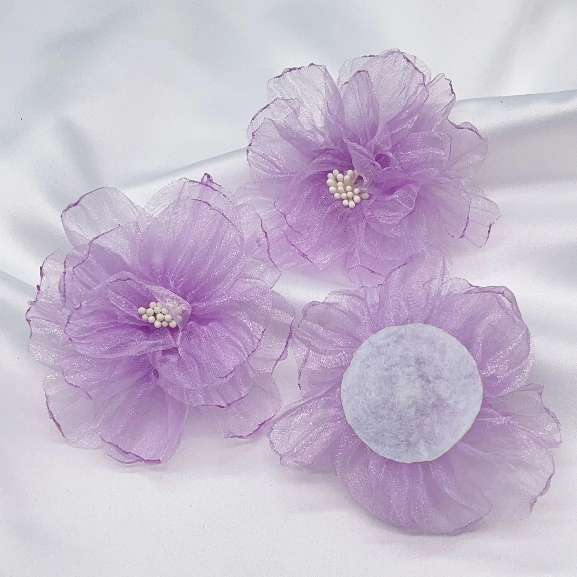 Handmade Organza Fabric Flower Artificial Flowers DIY Clothing Flower for Wedding Dress Shoes Hats Hair Decoration