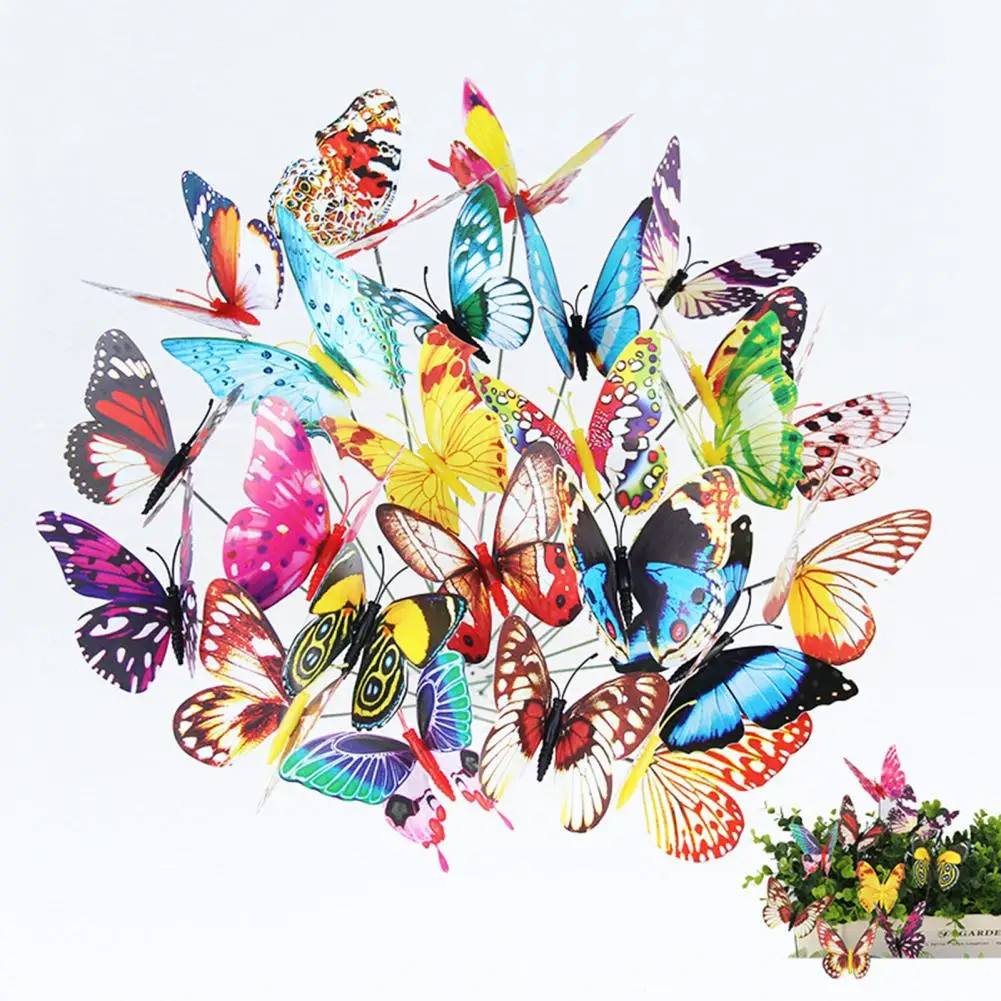 

Easy Installation Butterfly Stake Butterfly Stake Set for Outdoor Garden Decor 10 Weather-resistant 3d Fake Butterflies on Pole