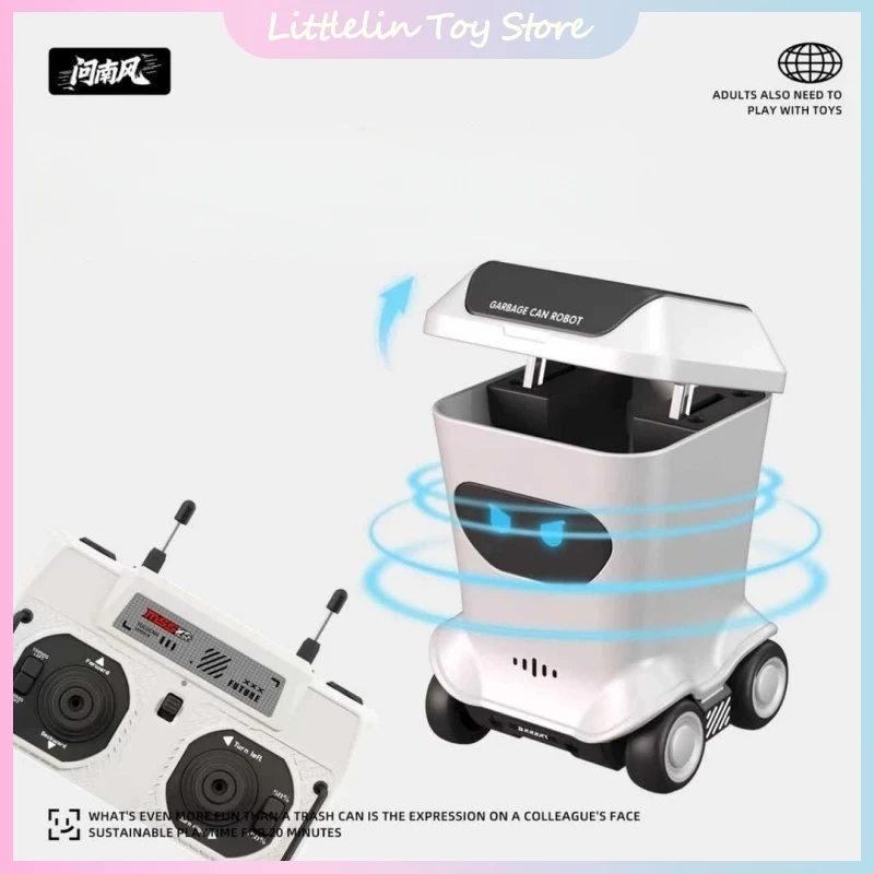 Original Remote Control Trash Can Rc Small Car Model Trendy Mini Trendy Toy Ornament Boy'S Desktop Utopia Holiday Birthday Gift