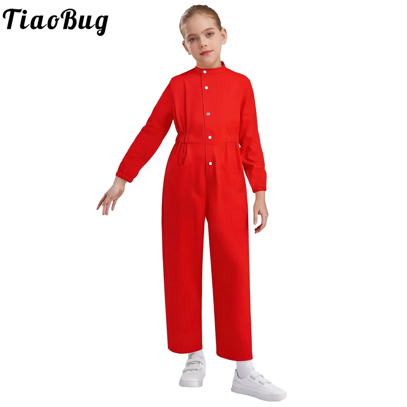 

Boys Girls Mechanical Work Coverall Jumpsuit Long Sleeve Boiler Suit Cargo Romper Car Driver Overalls Dress Up Costume