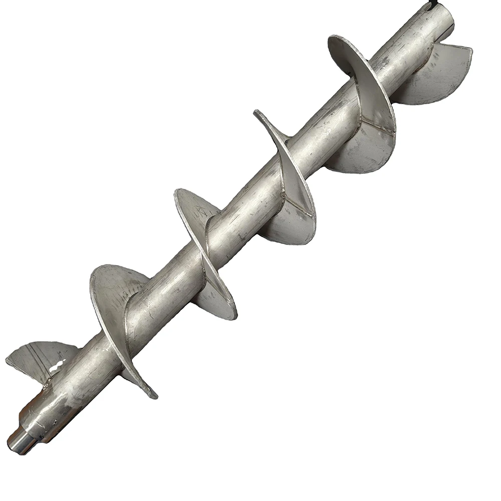 Custom 304 Stainless Steel Spiral Auger Shaft CNC Machined Welded Screw Shaft for Screw Conveyor Industrial Feeding Equipment