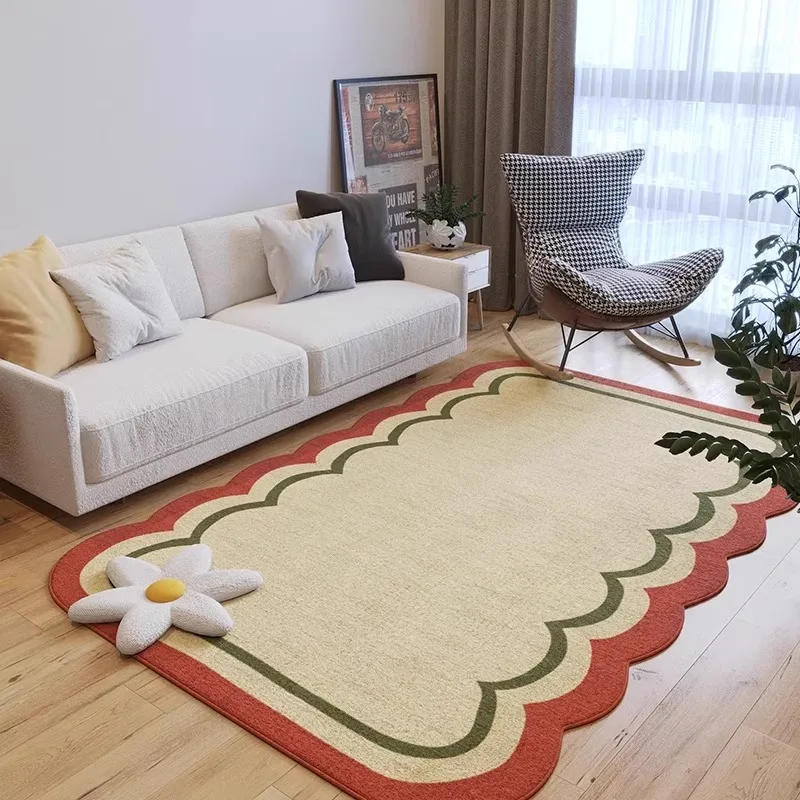 Living Room Carpet Non-slip Soft Stain-resistant Floor Mat Geometric Colorful Wavy Irregular Rug Large Size Home Decorative Mats