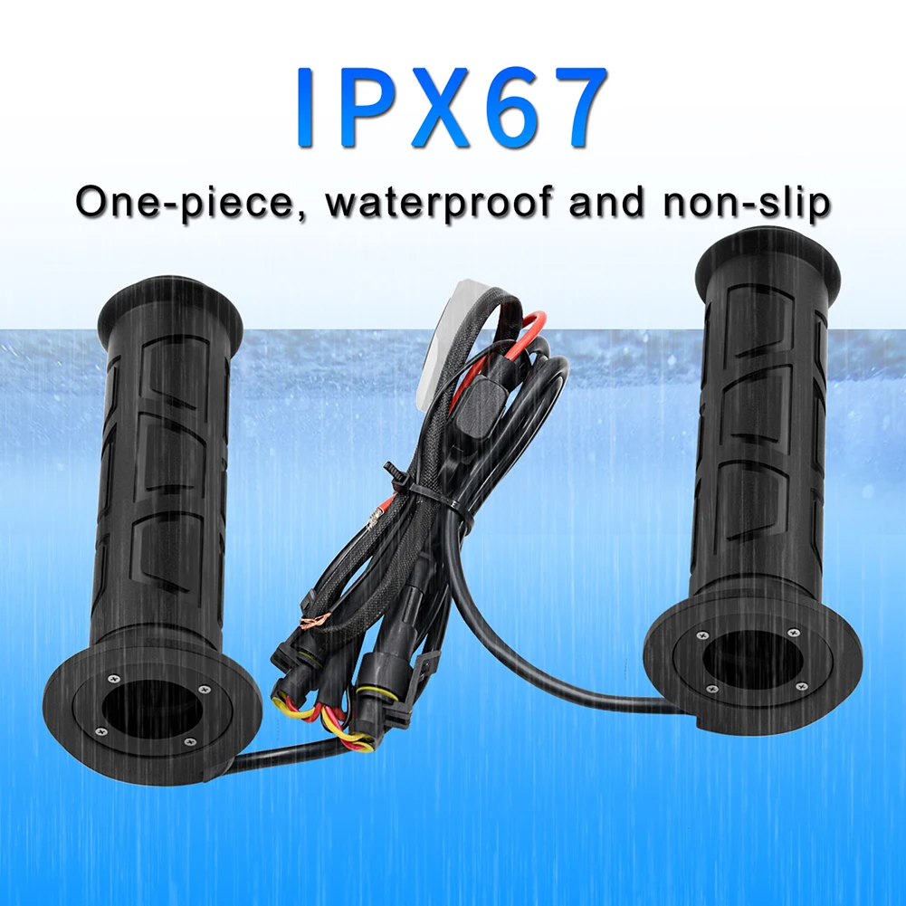 22mm Electric Heated Warm Hand Grips Third Gear Adjustable Motorcycle Hand Heated Grips Non-slip Hand Warmer Grip Waterproof