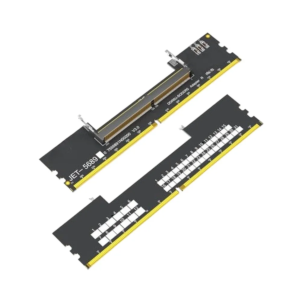 1 Pcs DDR5 SO-DIMM To U-DIMM Adapter Card 6-Layer PCB For Laptop Memory To Desktop Computer Converter Module Black