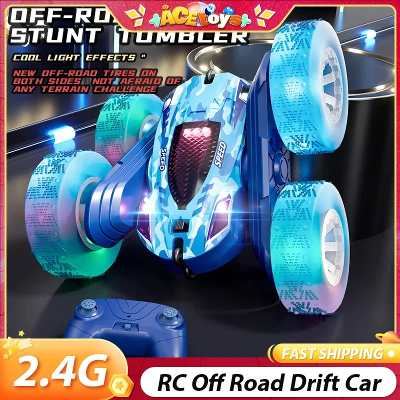 

Электрический автомобиль с дистанционным управлением, 2,4G, вращение на 360 градусов, внедорожный дрифт-автомобиль, безопасный двухсторонний флип для детей