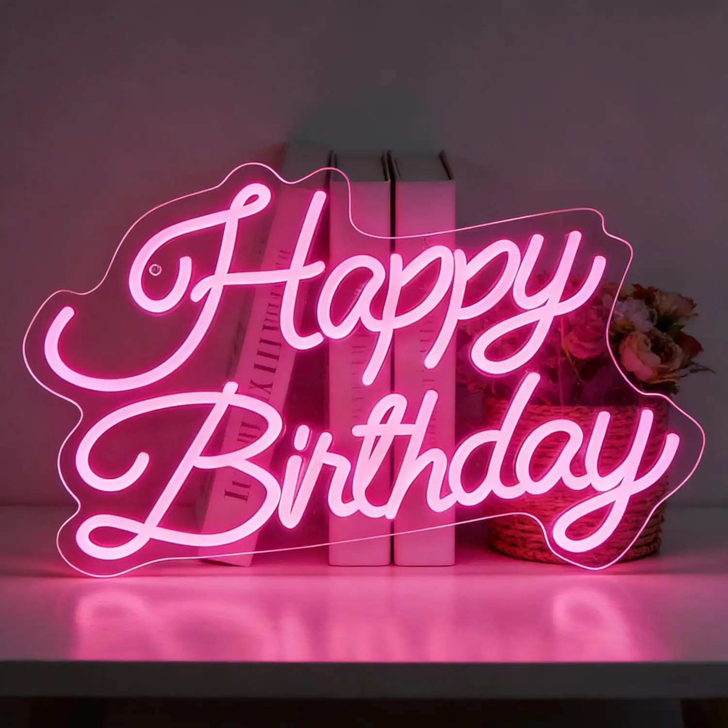 

﻿ Happy Birthday Neon Sign, Large Light Up Letters Led Sign for Home Bedroom Wall Decor, Bday Party Supplies Birthday Gifts