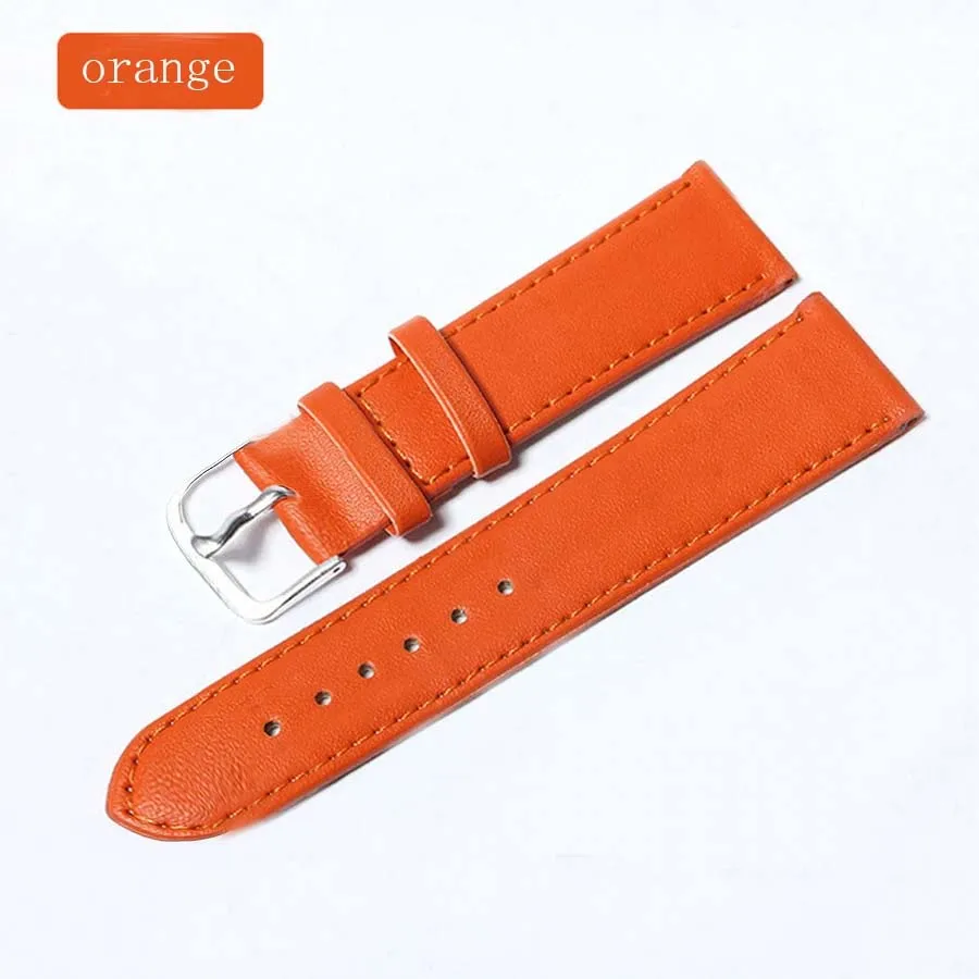 11 colors women's Watchbands Leather watch strap stainless steel buckle belt buckle, 12.14,16.18,20mm