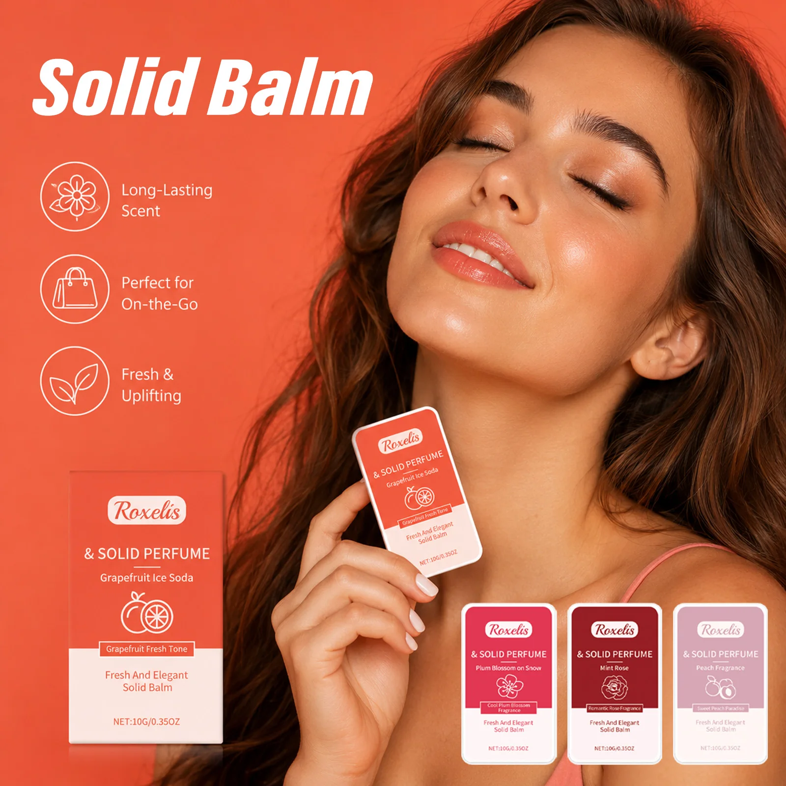

Jelly Solid Perfume Balm 4 Scents Long Lasting Fresh Elegant Fragrance Moisturizing Portable Pocket Solid Scent Balm