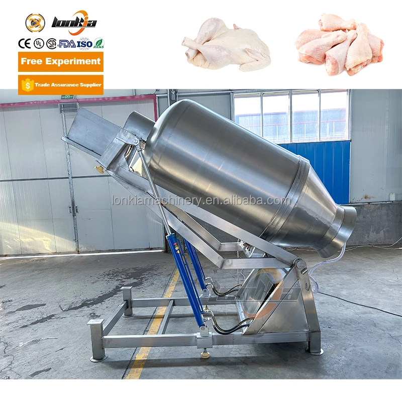 Máquina de vaso de carne al vacío para procesamiento de carne, marinero de pechuga de ternera, rodillo de carne de marinada automática comercial, 800 kg