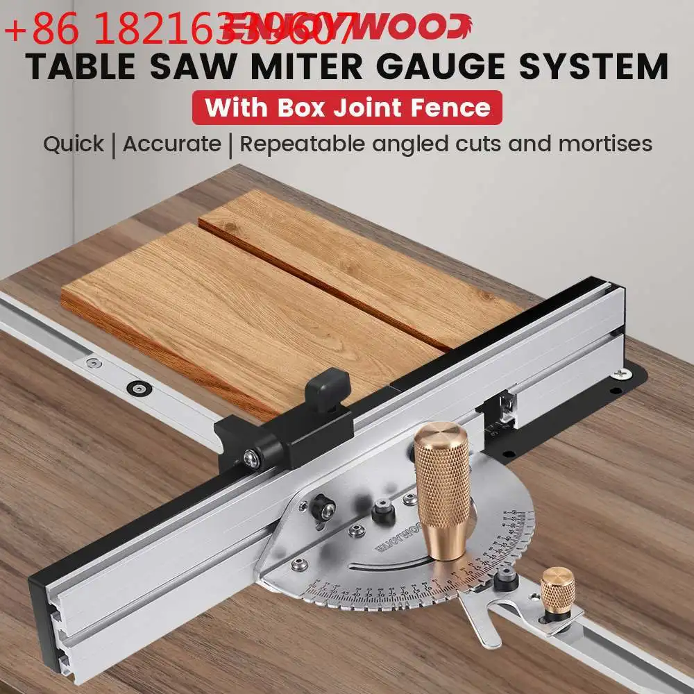 TAO  Brass Handle 450mm 27° Miter Gauge Joint Jig Track Stop Table Saw Router Miter Gauge Saw Ruler For Woodworking Tool