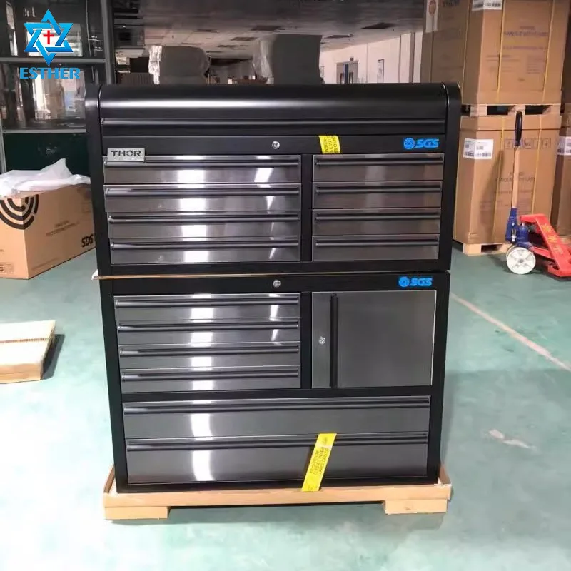 AIROW Supply American home garage black stainless steel cart racing workstation multi-functional auto repair tool cabinet