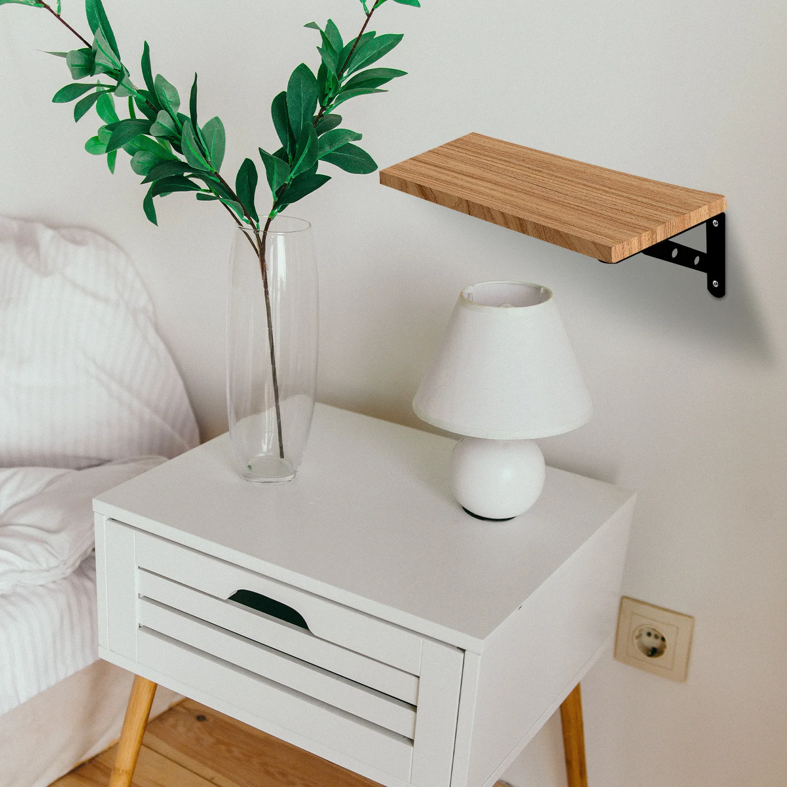 

2Pcs Black Heavy Duty Metal Floating Shelf Brackets Rustic Wall Shelf Bracket Support for Wood Shelves Home