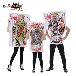Eraspooky Adult Funny Hearts Poker Costume Halloween Couple Sponge Jumpsuit Classic Cards Cosplay Carnival Family Party Outfits