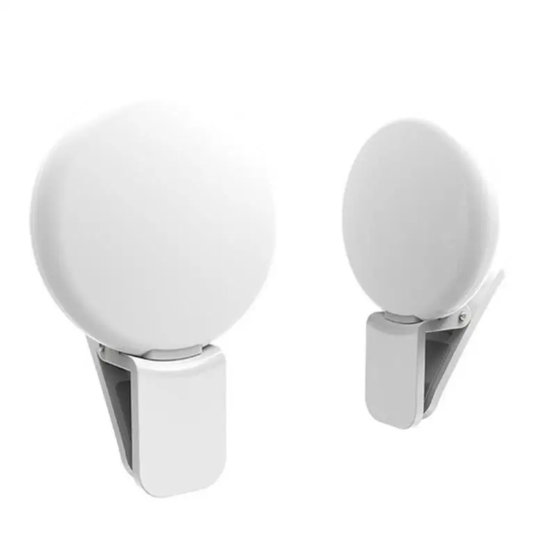 Selfie Light White LED Video Conference Rechargeble Clip-on Fill Light For Small & Adults, Portable Selfie Light