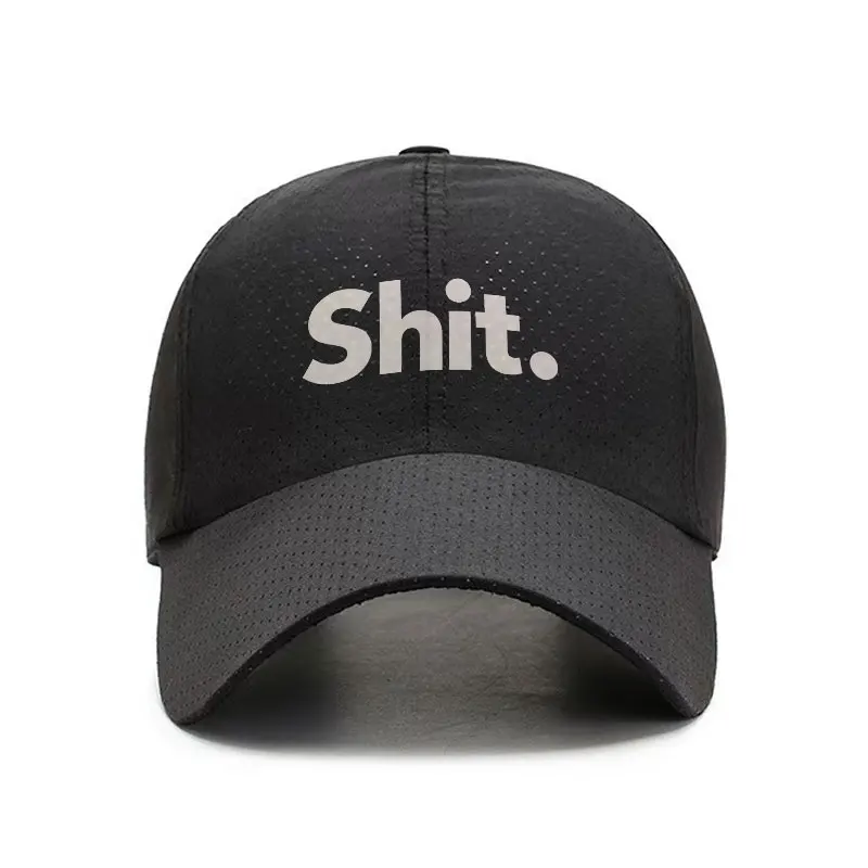 Shit Printed Quick Dry Baseball Cap Unisex Outdoor Sports Adjustable Hat