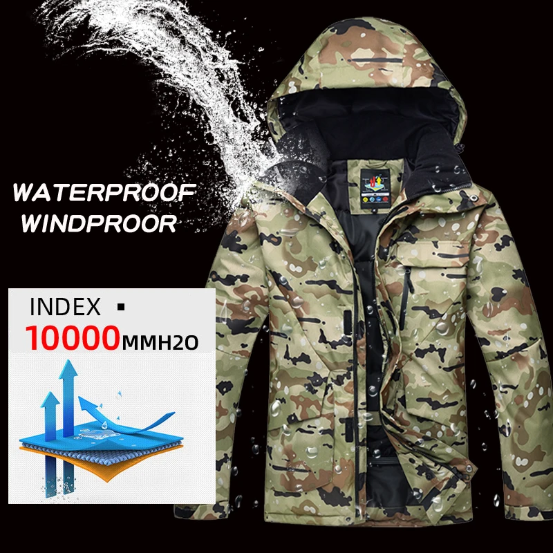 -30 gradi tuta da sci uomo inverno outdoor antivento impermeabile pantaloni da neve maschili set sci e snowboard giacca da sci marche