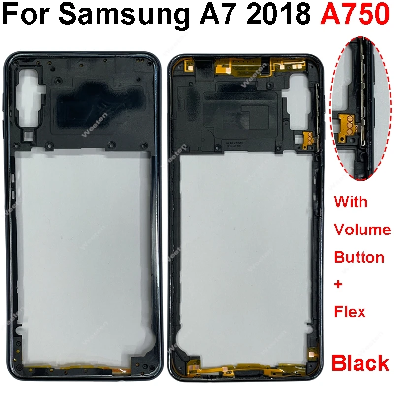 Middle Frame Bezel Middle Plate Cover For Samsung Galaxy A70 A705 / A7 2018 A750 Mid Housing Case Replacement Parts