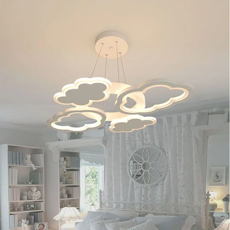 

Cloud Chandeliers for Girls Boy Interior Ceiling Decoration LED Modern Creative Baby Real Estate Room Chandelier AC 220V