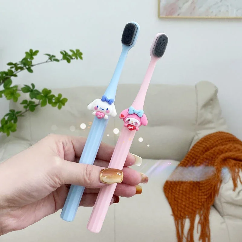 Sanrio Hello Kitty kuromi my melody cinnamorol cartoon cute toothbrush couple home comfortable soft bristles to clean teeth