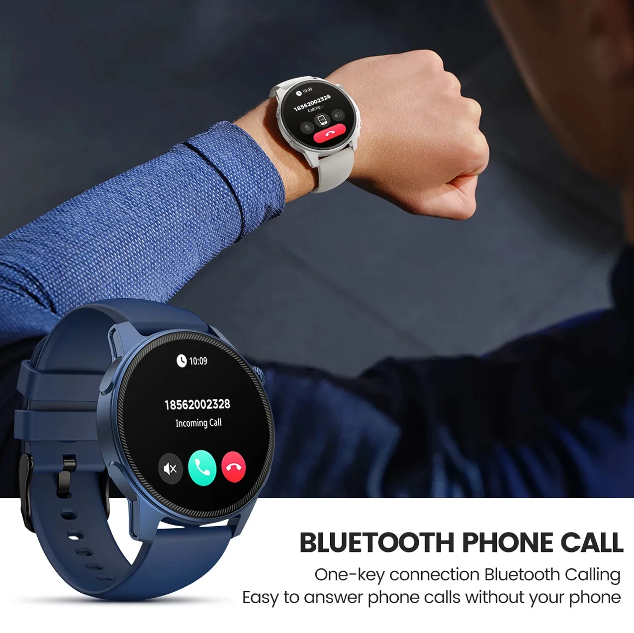 New 1.43-inch AMOLED round screen Bluetooth call smartwatch infrared monitoring blood oxygen intelligent health watch for men