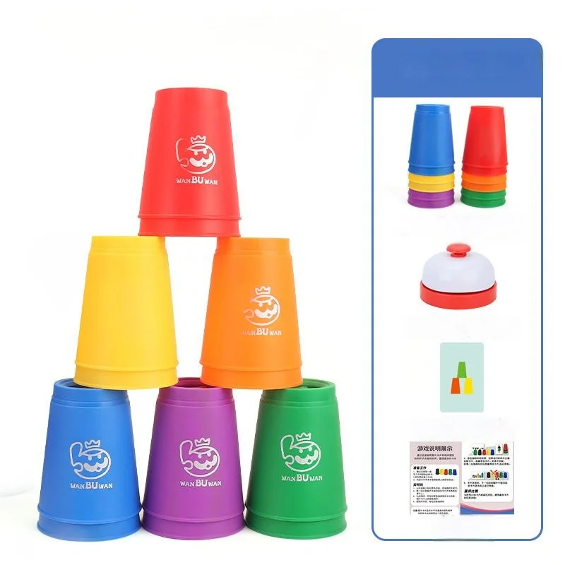 2.0 Tazze impilabili 12 PCS Tazze Tazze di velocità Gioco di formazione Logica Reazione rapida Cognizione del colore Giocattoli educativi per i regali dei bambini