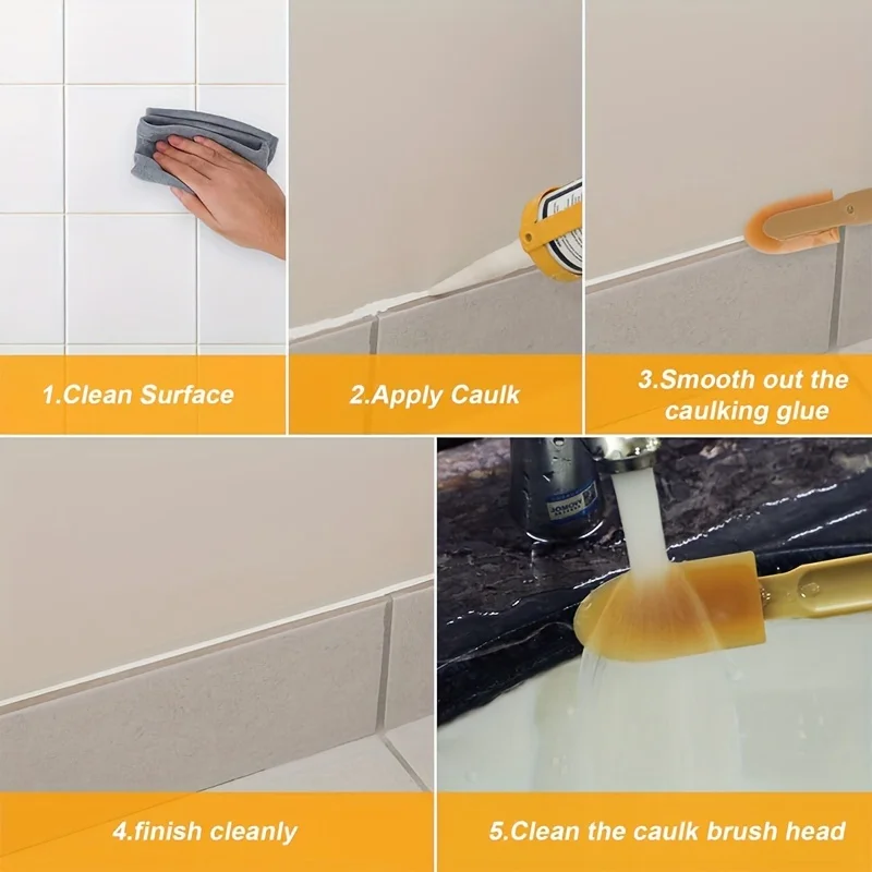 Ensemble d'outils de calfeutrage en Silicone, outils de finition de mastic à pointe Flexible, poignée ergonomique, aucune électricité ni batterie nécessaire 4 pièces