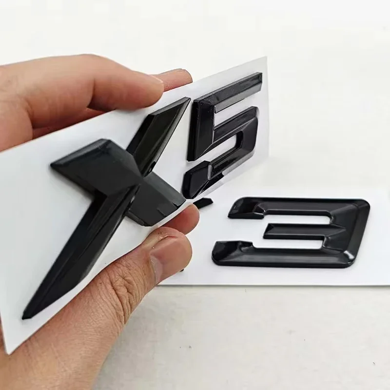 3D Car Trunk Badge ABS Sticker For X1 X3 X5 X6 Sticker Black Chrome Car Letters Rear Trunk Badge For BMW G01 G20 E90 F20 F15 F25 view 3