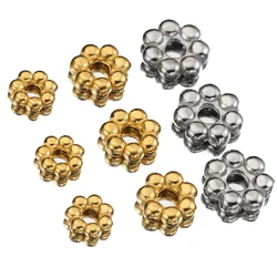 50 stücke Edelstahl Gold Farbe Gänseblümchen Spacer Perlen Mini Spacer Perlen Charms Anhänger für Armband Halskette Schmuck machen DIY