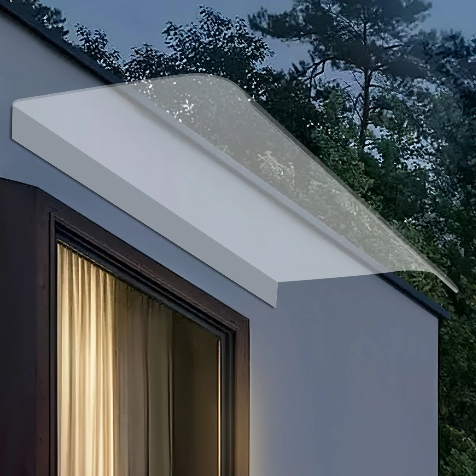 مظلة شفافة للنافذة الخارجية، مأوى مطر مثبت على الحائط مقاس 50 × 80 سم، غطاء حماية للباب بسمك 3.5 مم أو منزل خارجي #5