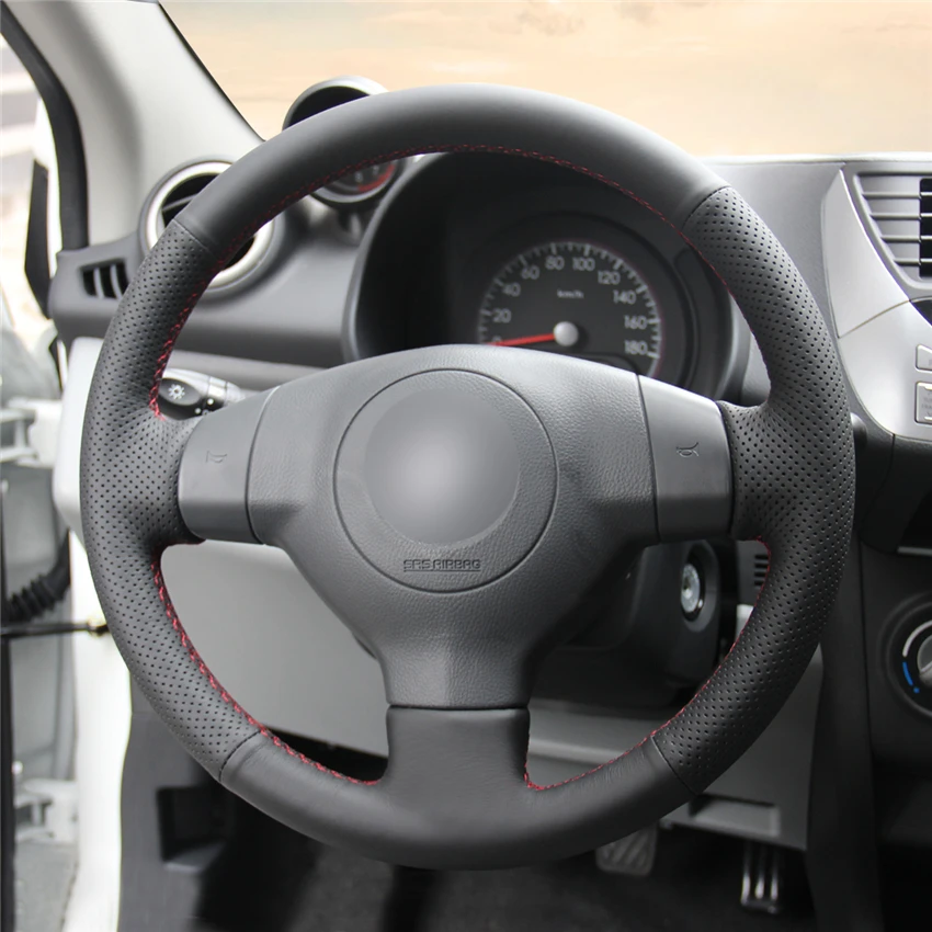 

Сшитый вручную нескользящий кожаный чехол на руль «сделай сам» для Suzuki SX4 Alto Old Swift, аксессуары для интерьера